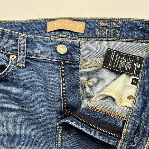 7 For All Mankind Luxe Vintage The Ankle Skinny Size 27 - Picture 16 of 16